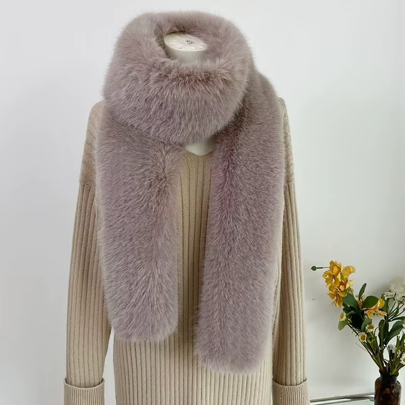 180cm Imitation fourrure de vison longue écharpe hiver chaud épaissi fausse