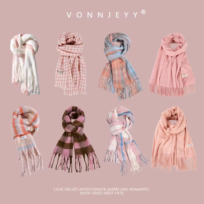 Écharpe rose Dopamine tendance hiver 2025