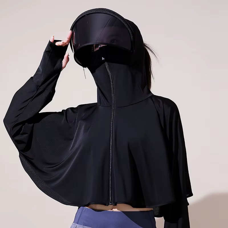 Vêtements de protection solaire fins en soie glacée pour femmes