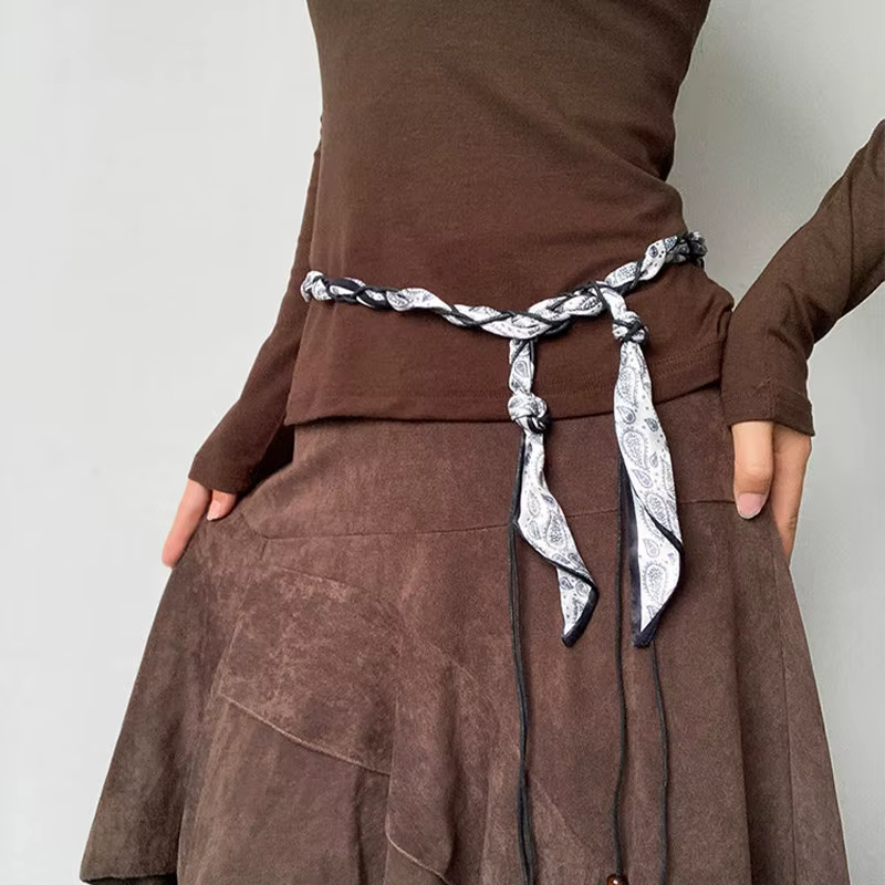 1 ceinture écharpe tressée style bohème