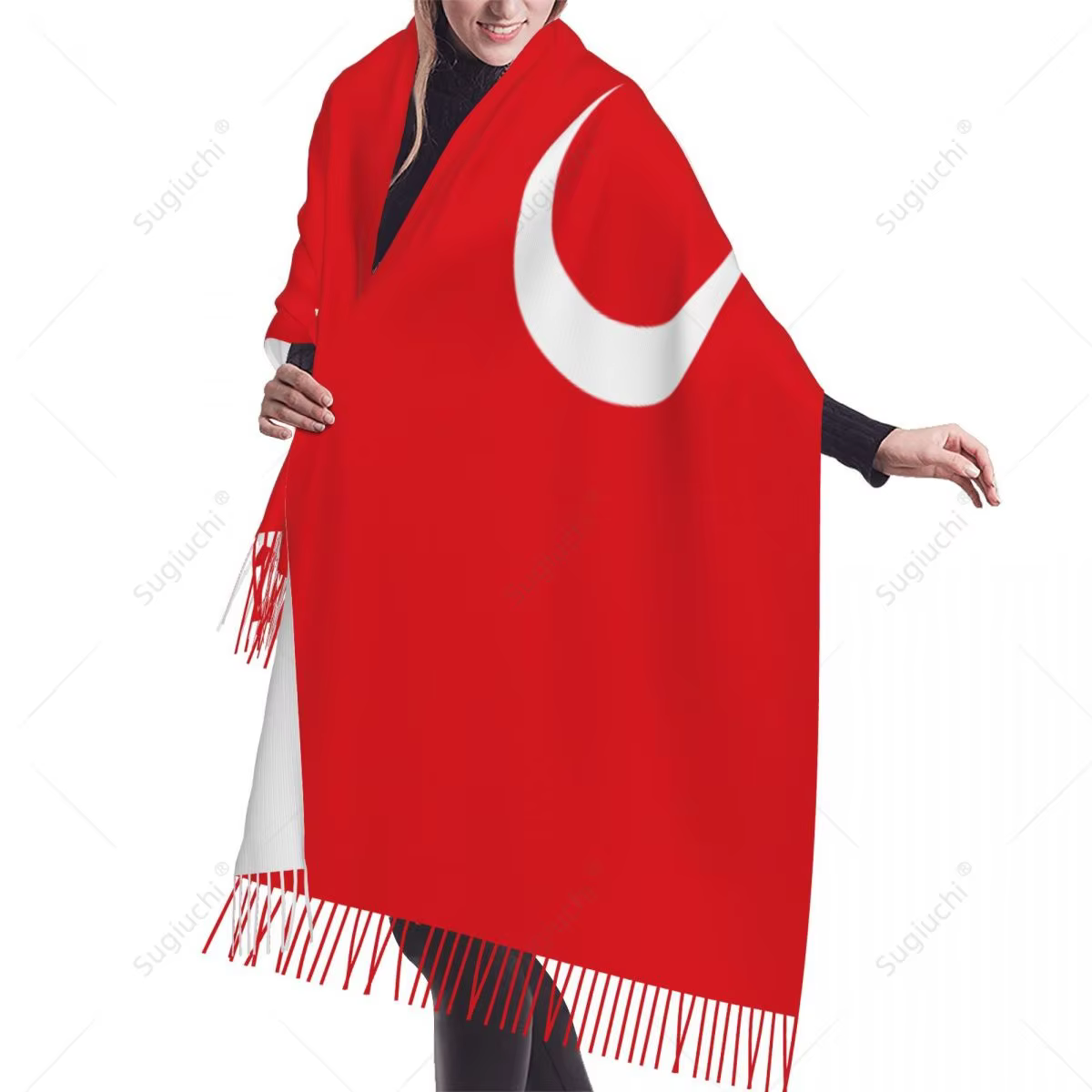 Turquie Turkiye drapeau turc écharpe Pashmina foulards chauds châle enveloppement Hijab printemps hiver multifonction unisexe