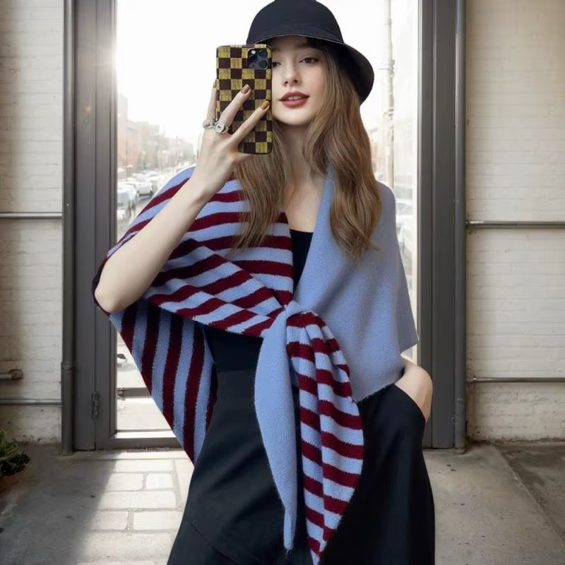 Écharpe à rayures de couleur assortie pour femmes