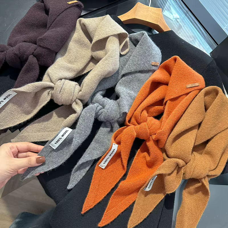 100% nouvelle laine Triangle écharpe pour femmes mode chaud tricoté couleur unie