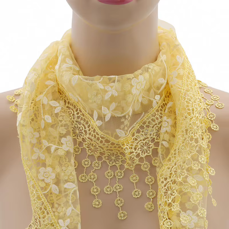 Foulards triangulaires en dentelle pour femmes