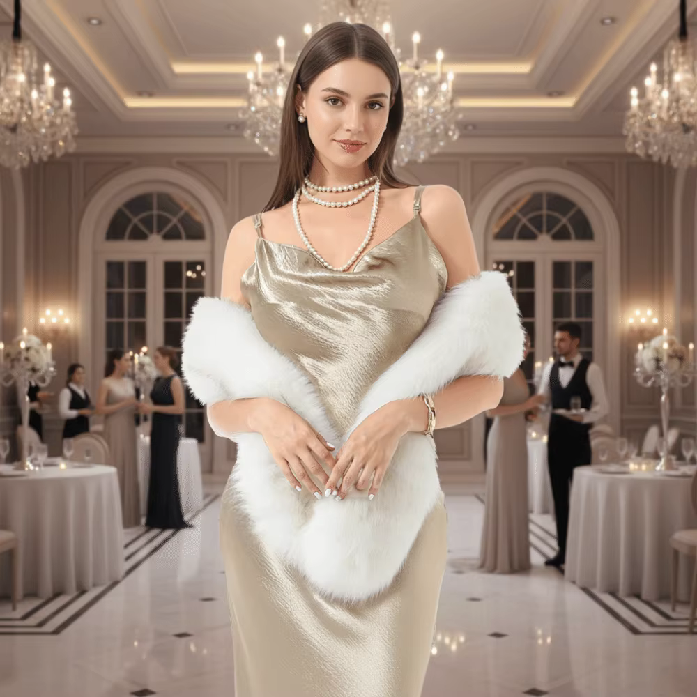 Mode élégant Imitation fourrure de vison écharpe couleur unie épais en peluche cou plus chaud de luxe