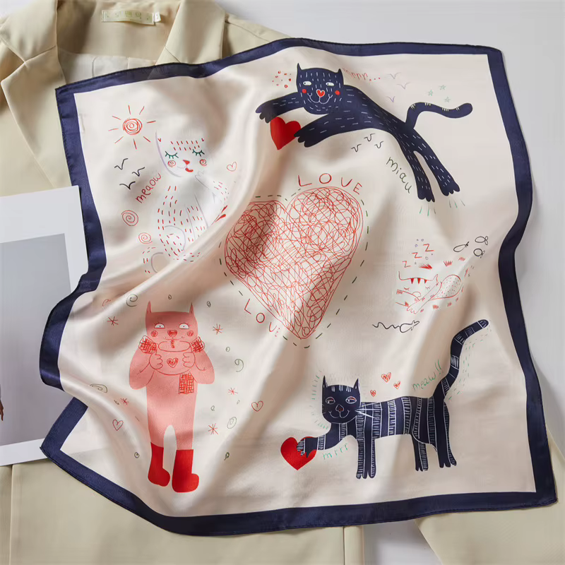 Accessoires pour sacs femme : Foulards en soie de mûrier 100%