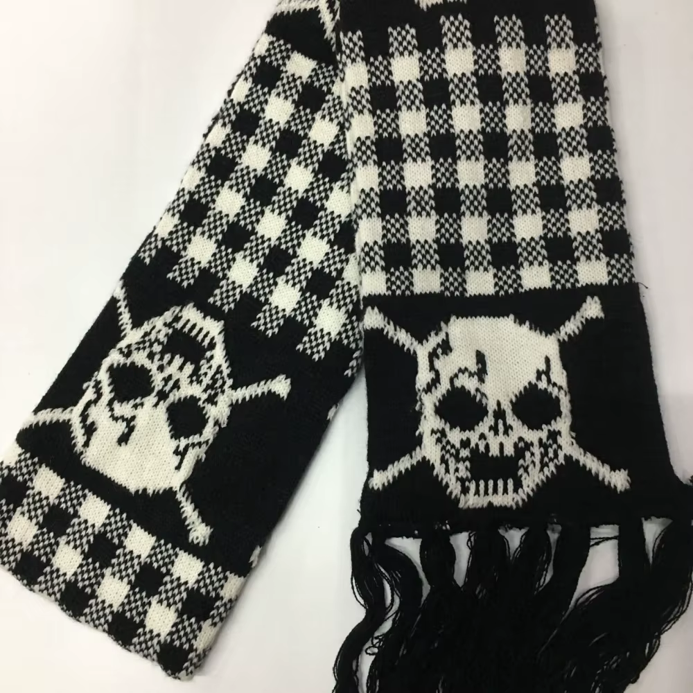 Écharpe gothique en forme de crâne pour Halloween