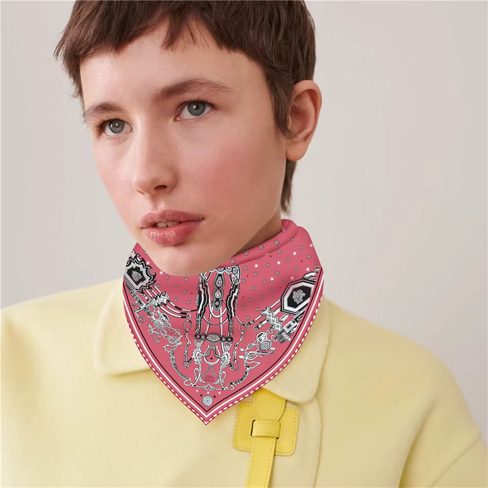 Marque foulards en soie selle imprimé sergé foulard