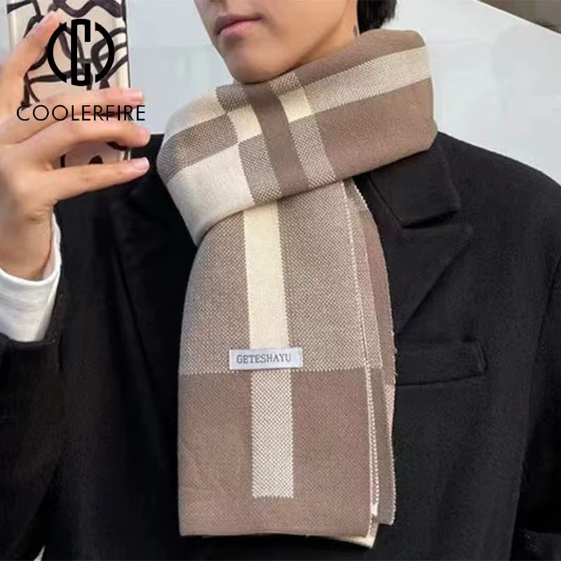 Écharpe à carreaux hiver hommes garder au chaud