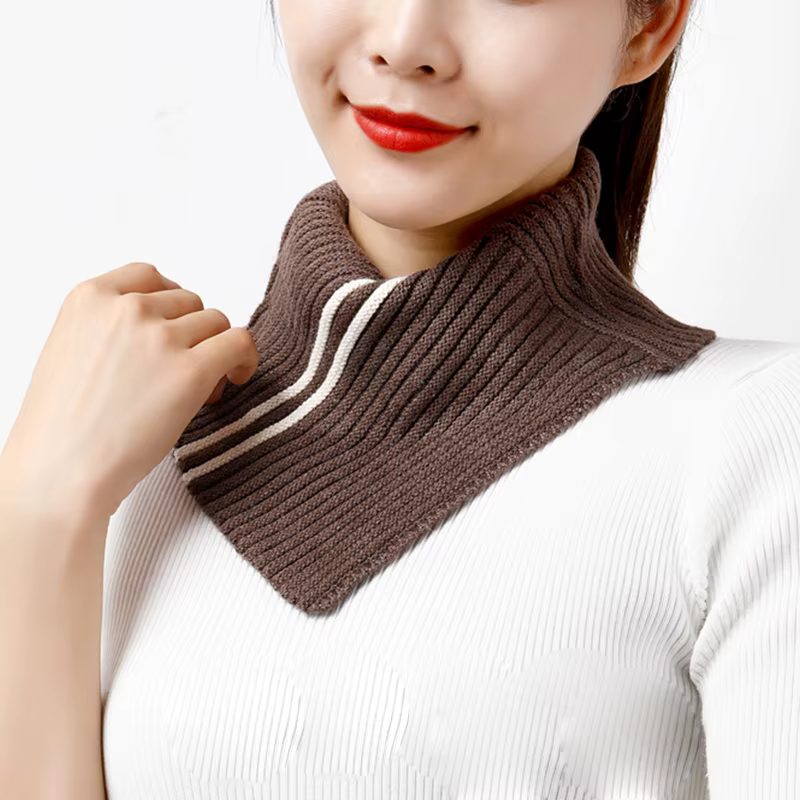 Cachemire tricoté Triangle anneau écharpe femmes automne hiver laine cou plus chaud corée mode foulard rayure doux faux col