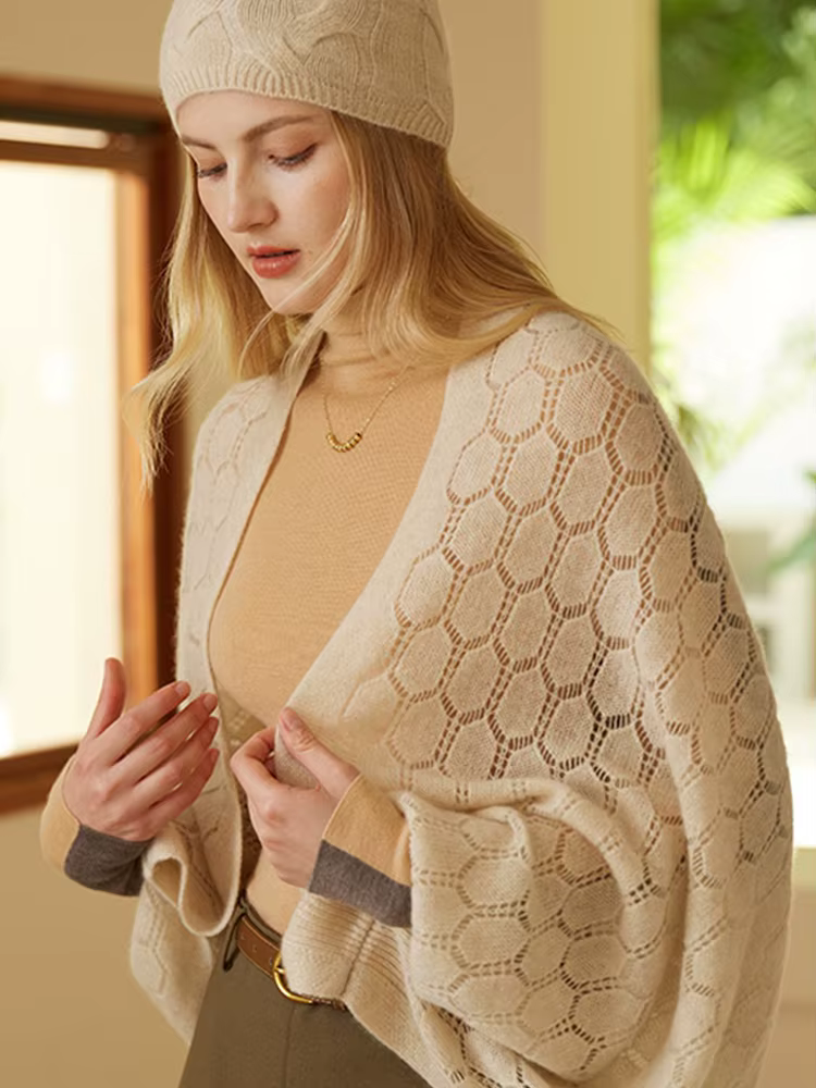 100% laine mérinos évider Pashmina automne hiver cachemire tricoté mode châles luxe géométrie Style double usage foulards