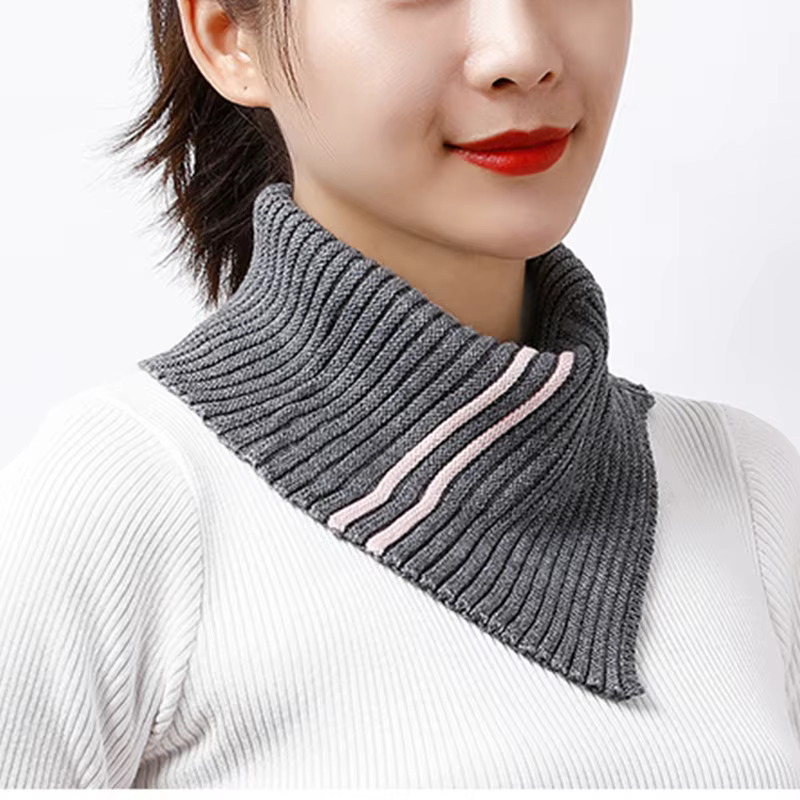 Cachemire tricoté Triangle anneau écharpe femmes automne hiver laine cou plus chaud corée mode foulard rayure doux faux col