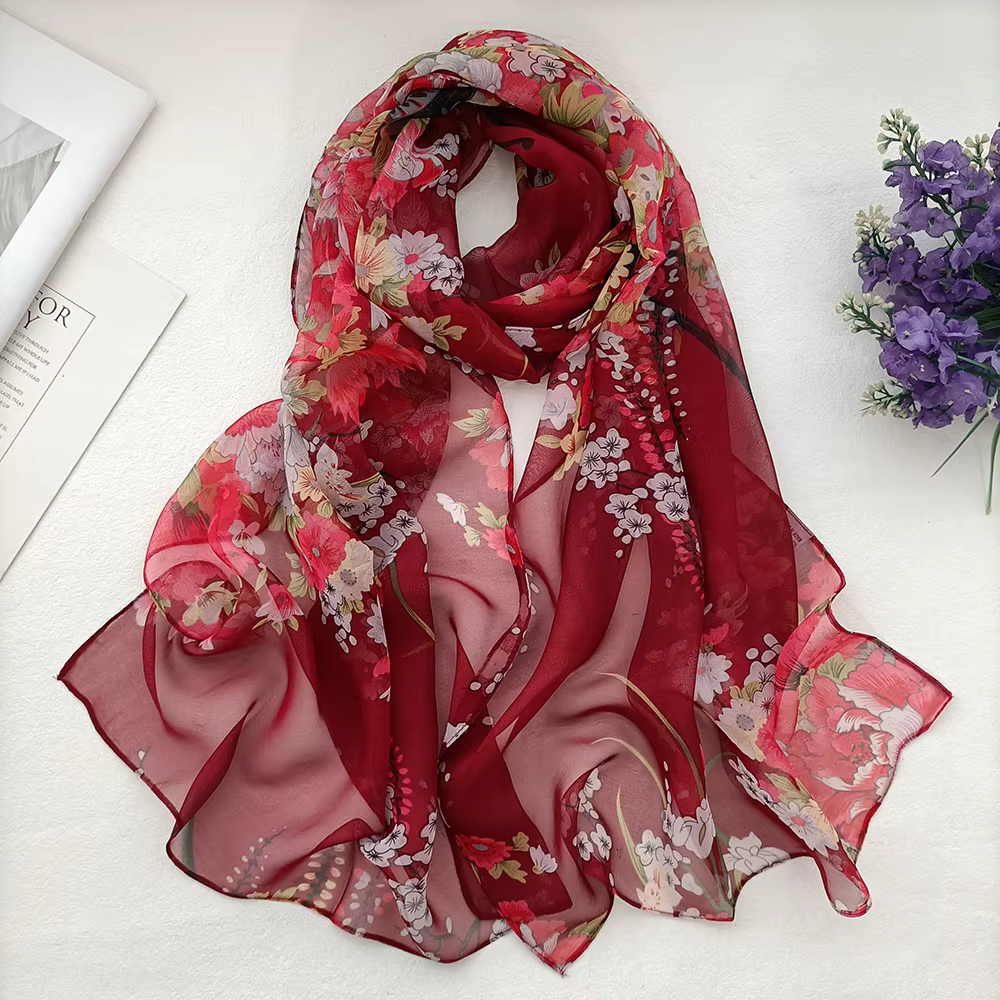 Foulard élégant en mousseline de soie Georgette pour femmes