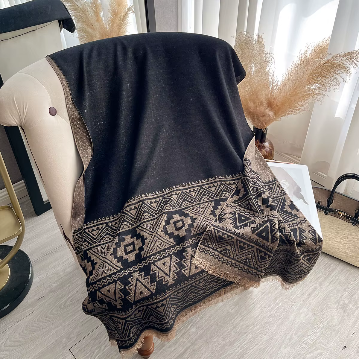 Nouveau élégant dames musulman Hijab fil d'or longue écharpe avec printemps et automne résistant au froid