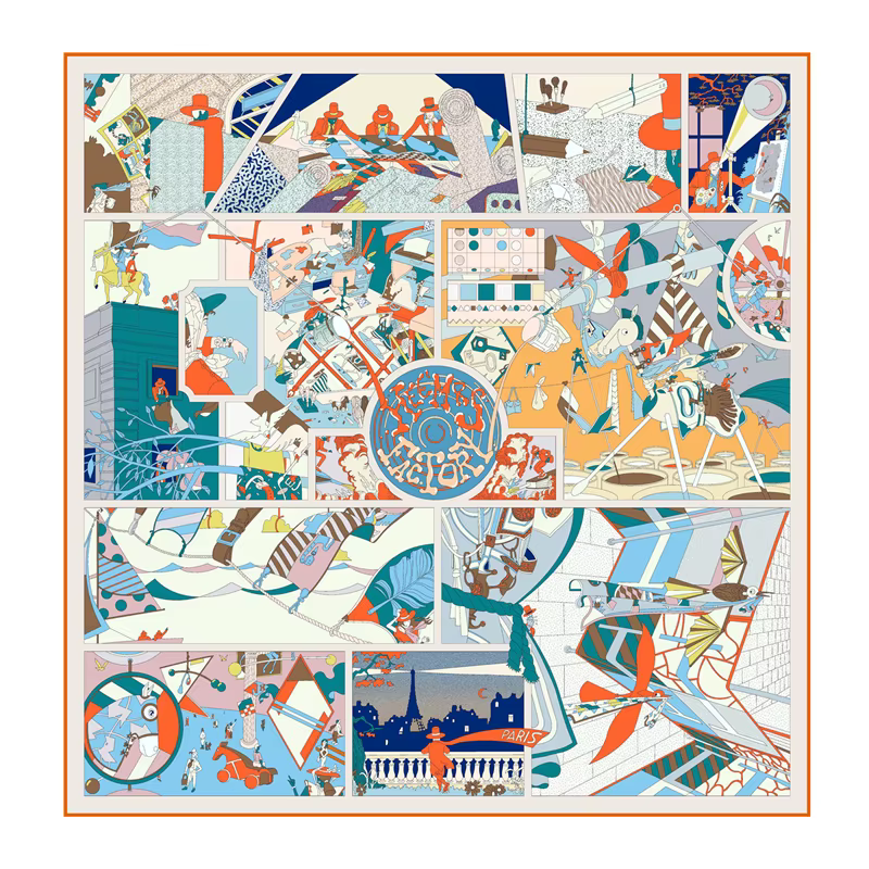 Foulard en soie femmes atelier imprimer foulards carrés tête Echarpes
