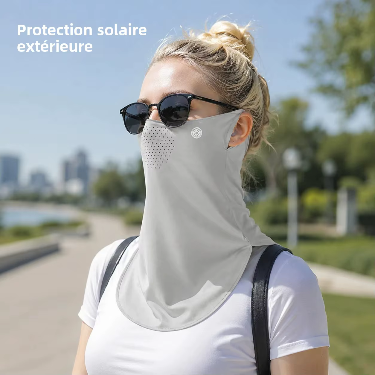Cache-cou respirant en nylon pour le soleil, avec protection UV, pour femmes et hommes, idéal pour le cyclisme et les sports de plein air en été