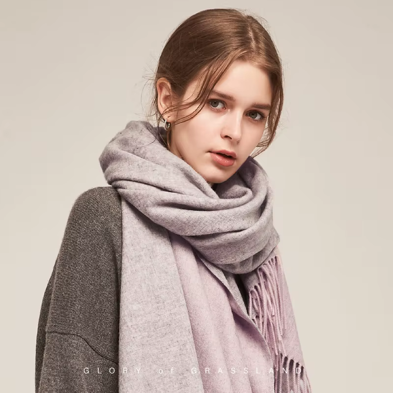 100% laine écharpe femmes épais cachemire hiver cicatrices châles mode femme Pashmina foulards surdimensionné garder au chaud chaînes 300g