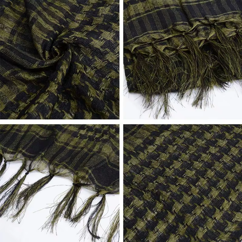 Écharpe en coton léger à carreaux pour hommes et femmes, écharpe Keffiyeh pour l'hiver, châle carré, couvre-cou tactique, 1/2 pièces