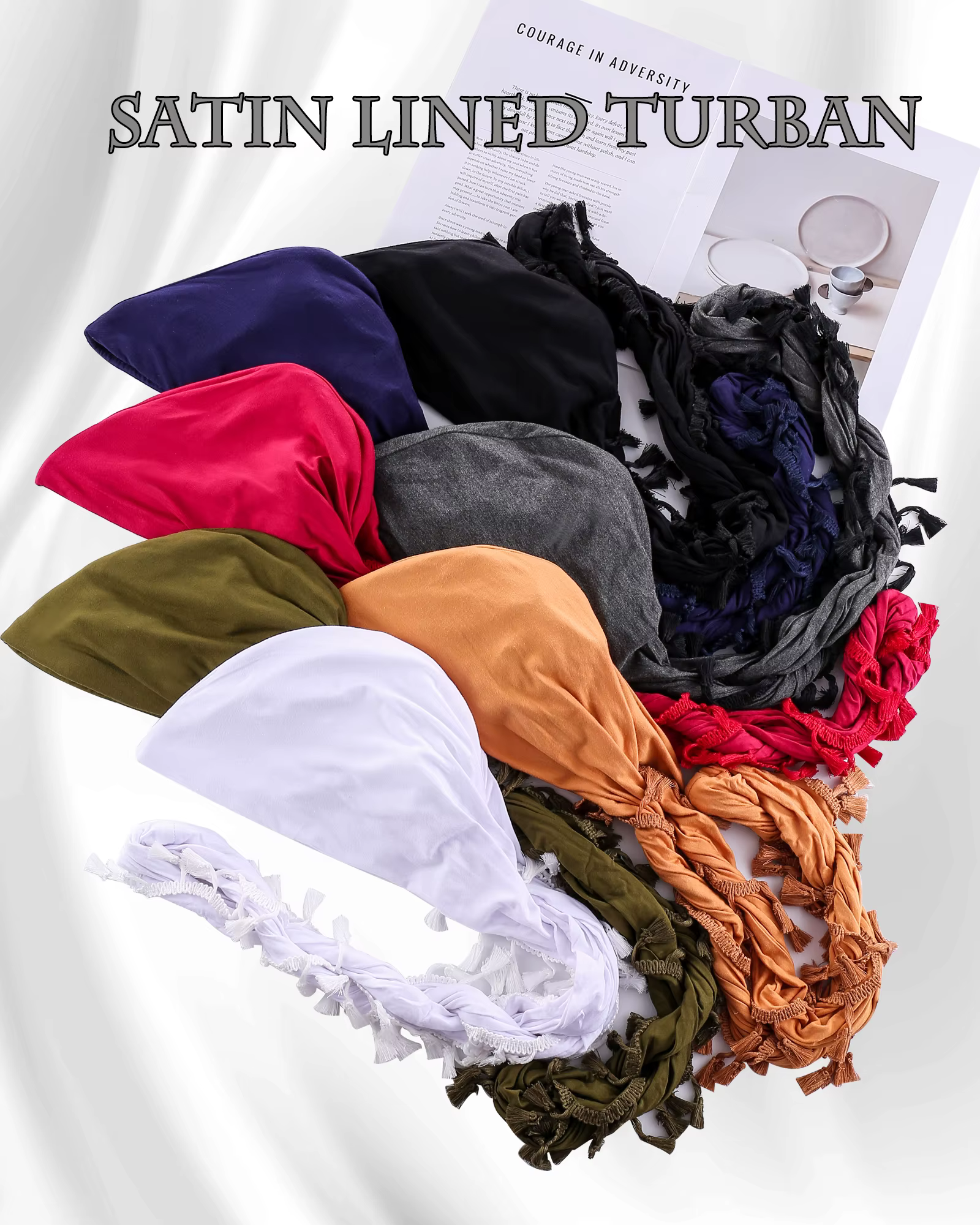 Vintage Twist Turban Head Wraps pour hommes Stretch Modal et Satin