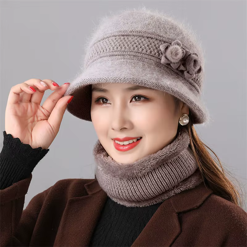 Ensemble chapeau et écharpe cercle Everche pour femme