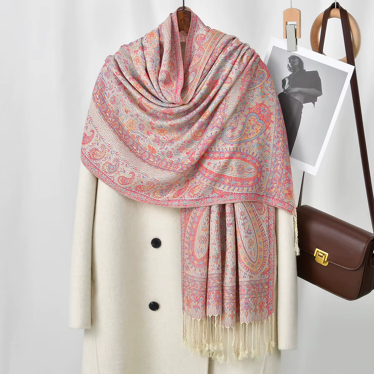 Paisley écharpe Hijab cachemire sentiment Pashmina châles gland