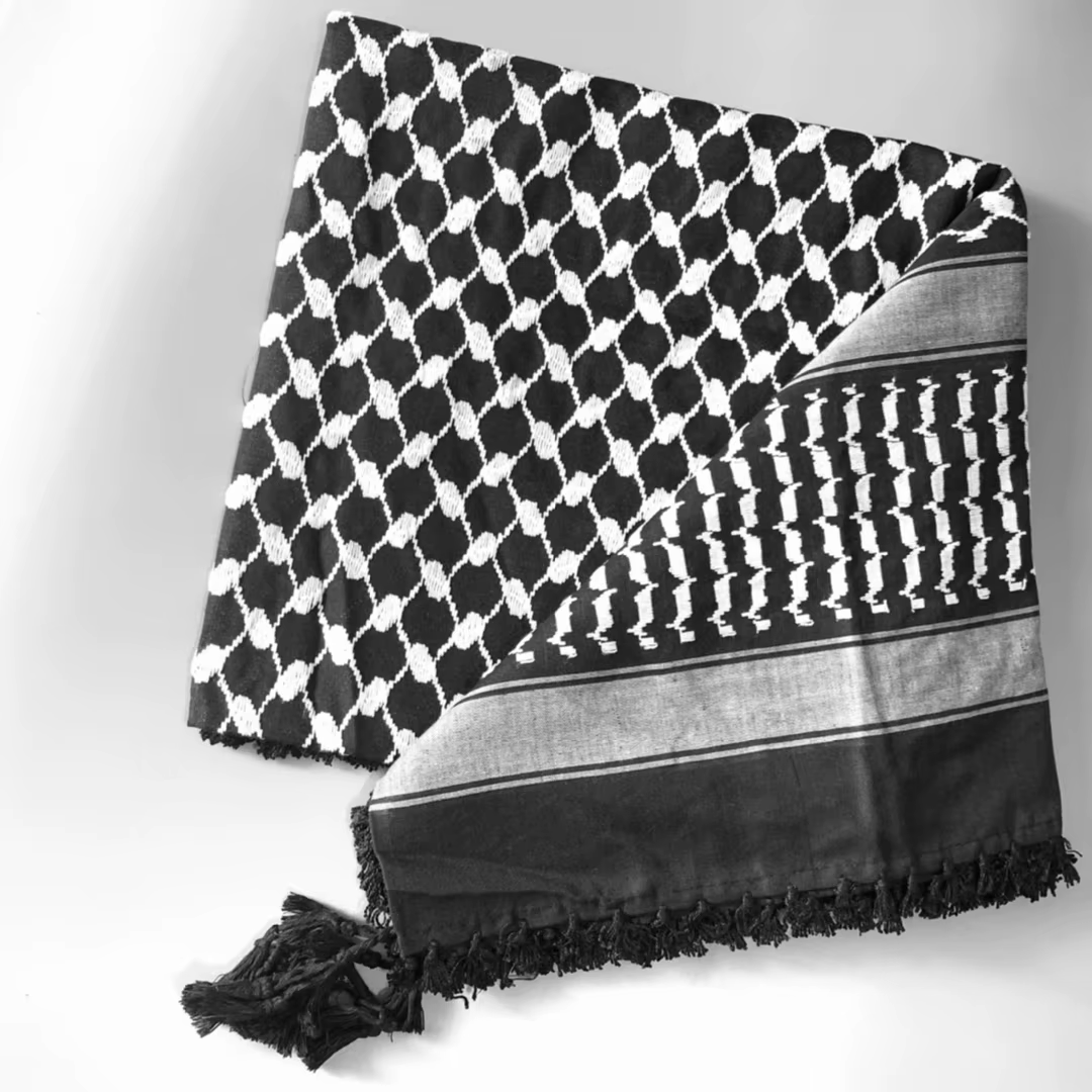 125*125 cm noir blanc adulte arabe Keffiyeh foulard multi-usage moyen-orient Wrap châle Jacquard motif