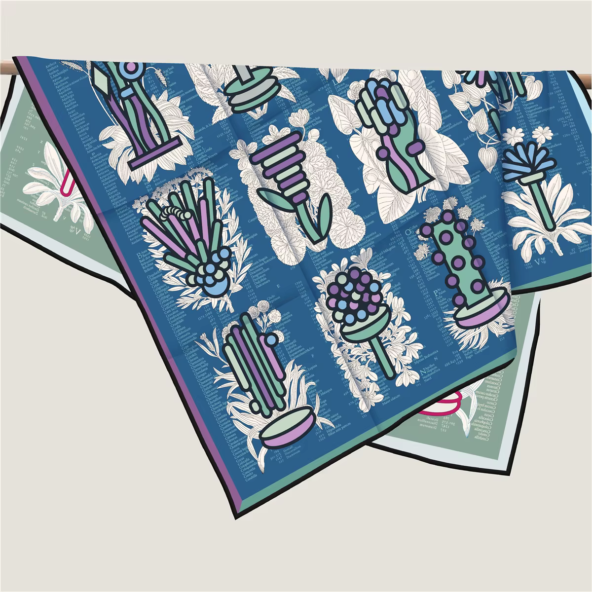 Foulard Double Face en sergé de soie avec rouleau à la main