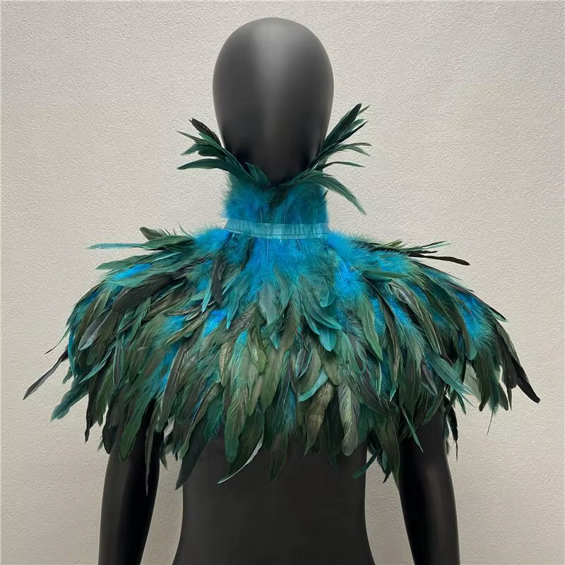 Dress Cape Halloween Wedding Party Shawl Scarf Women Neck Scarves Woman Gothic Style Turkey Shawls Feather