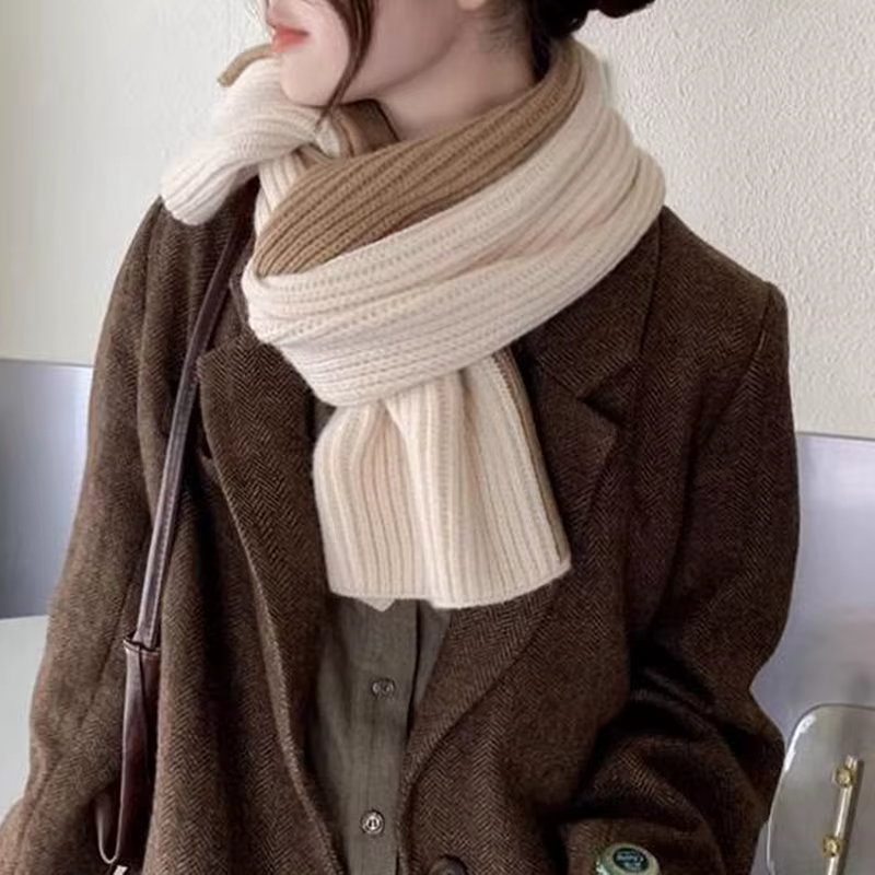 Écharpe Élégante Croisée pour Femme, Style Coréen, Document d'Abonnés, Cache-Cou d'Hiver, à la Mode, Protection Chaude pour le Cou