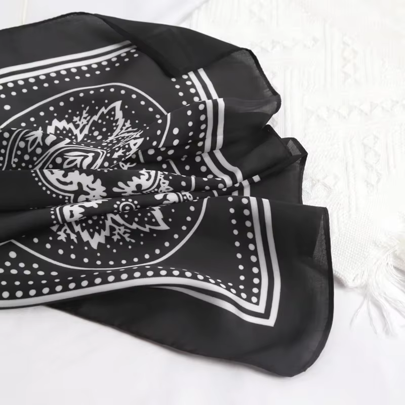 Femmes écharpe mode 70 cm Paisley imprimé Hijab