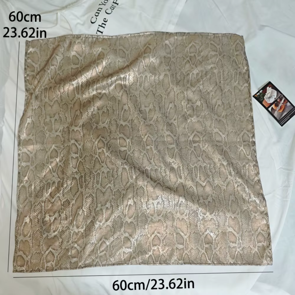 Mode Y2K serpent imprimé cheveux écharpe doux carré Serpentine bandeau Hip Hop Turban