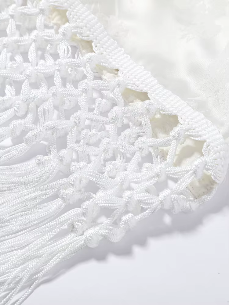 Écharpe Jacquard à Pompons Tendance pour Femme