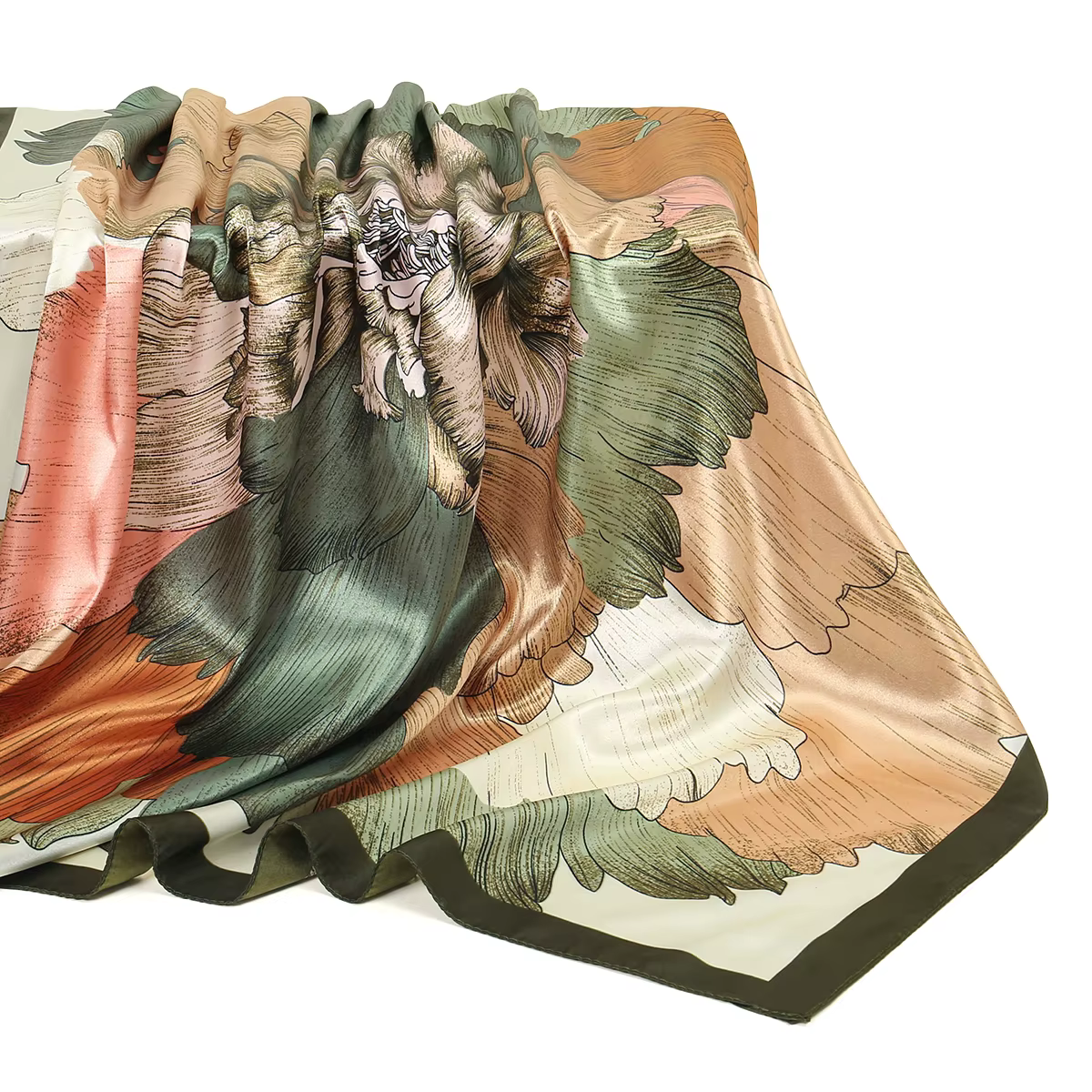 90*90 cm Satin soie carré écharpe femme mode foulard cou tête/cheveux foulards Bandana mouchoir imprimé fleuri