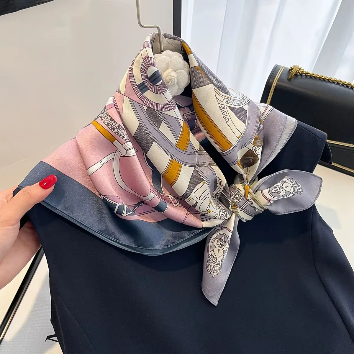 Foulard Hijab en soie de mûrier pour femmes