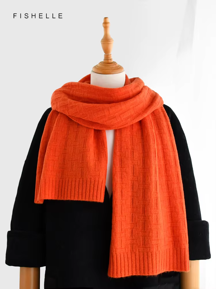 Écharpe Tricotée 100% Laine pour Femme