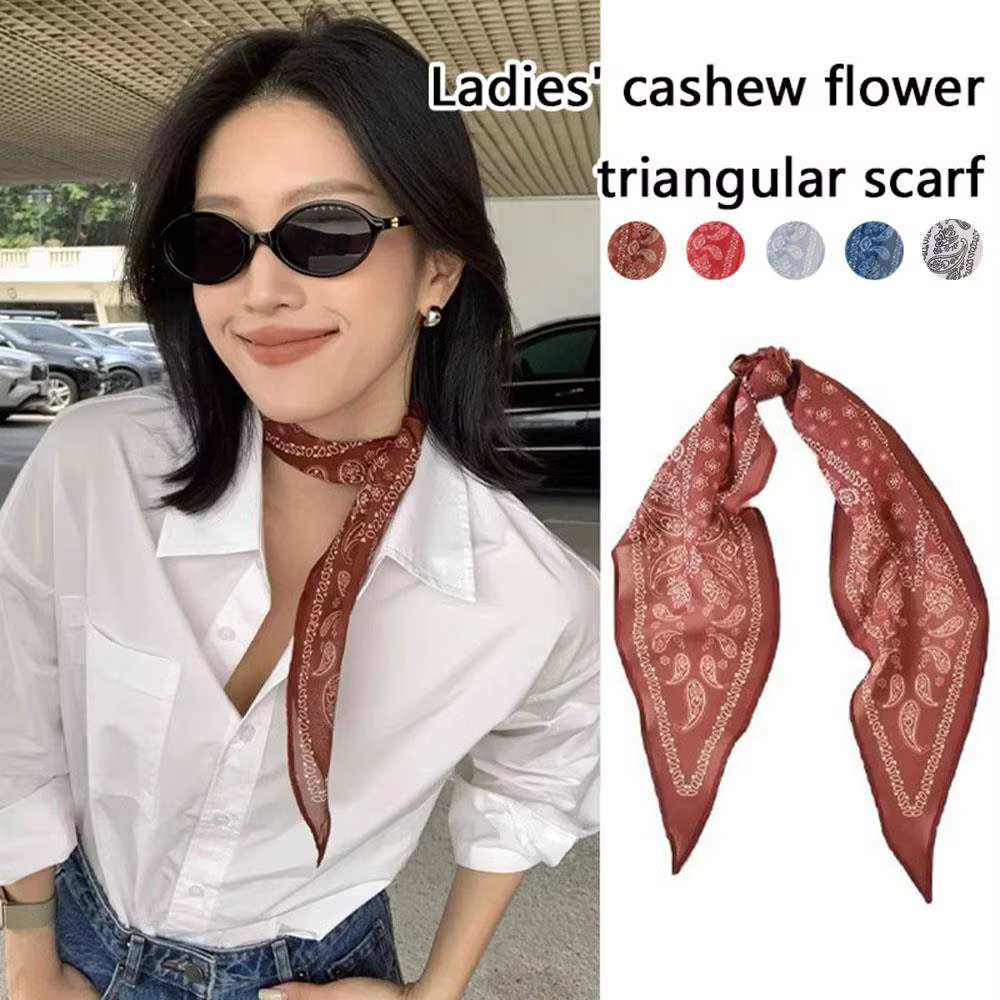 Foulard de cou extérieur châle Paisley rubans de cheveux bandeaux Bandana Triangle