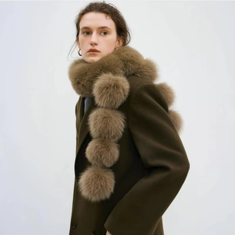 Écharpe en fausse fourrure de renard de 120 cm pour femme