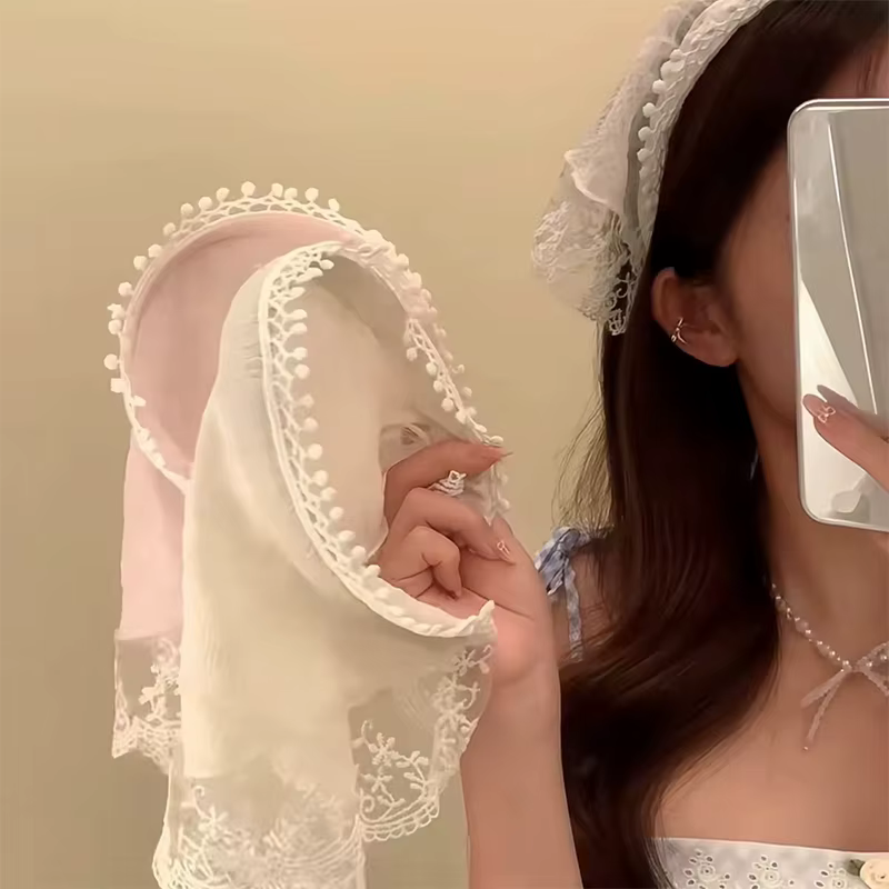 Foulard triangle en dentelle pour femmes et filles