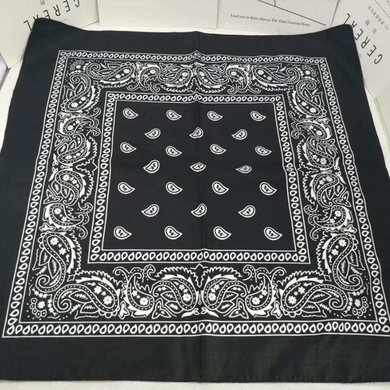 Mode Hip Hop Bandana foulard unisexe noir bandeau de cheveux cou écharpe chapeaux bandes de poignet tête foulards carrés imprimer mouchoir
