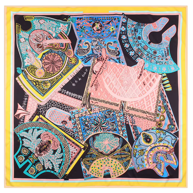 Foulard Carré de Selle de Luxe pour Femme