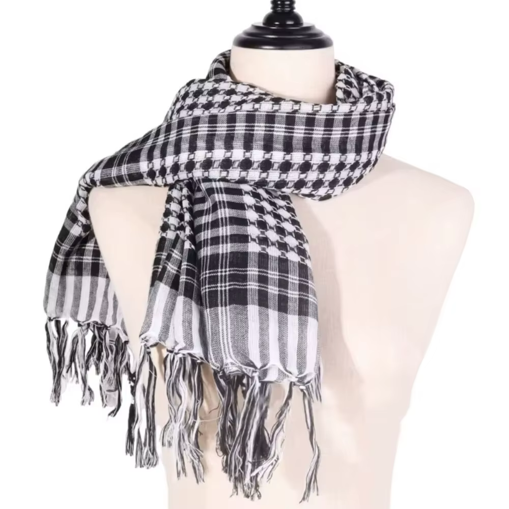Nouveau Grand foulard arabe Shemagh avec gland Costume tête cou écharpe Bandana Keffiyeh pour hommes femmes