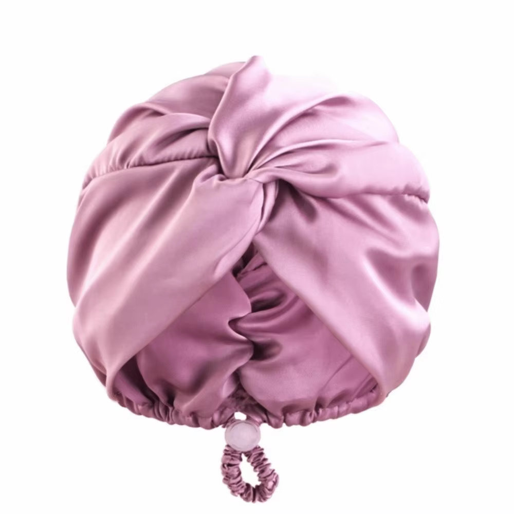 Cheveux raides bouclés longs Double couche croix torsadée Turban réglable élastique soie Satin bonnet de sommeil chimio soins capillaires Bonnets