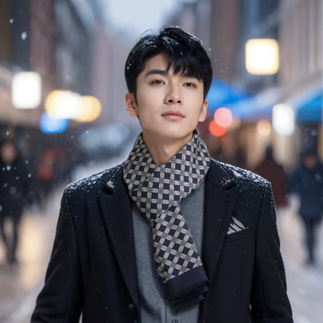 Nouveau foulard d'affaires de mode pour hommes cadeau pour papa petit ami lisse Double couche longue écharpe en soie