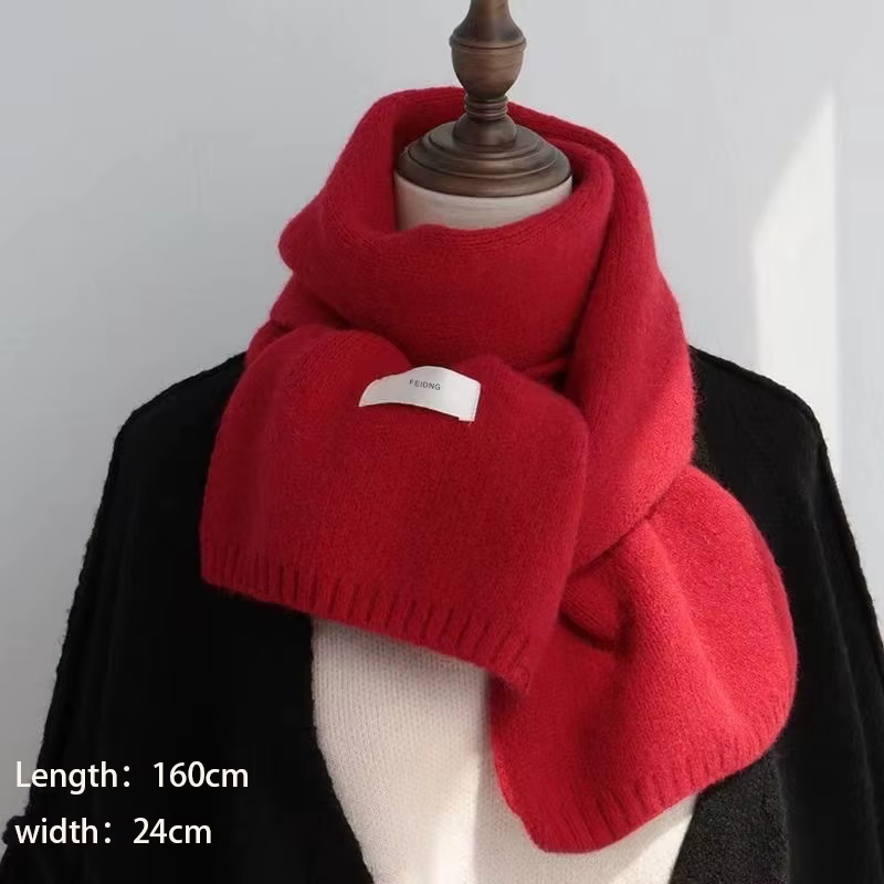 2025 automne et hiver nouvelle Version coréenne Ing Style couleur unie écharpe étudiant chaud tricoté polyvalent Couple