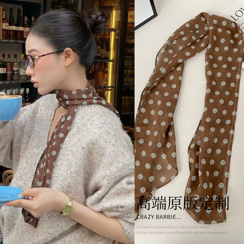 2025 bandeau accessoire série écharpe marron imprimé