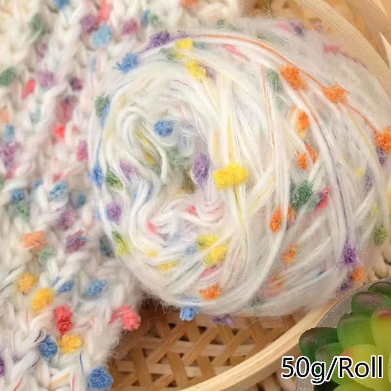Pelote de Fil de Laine Arc-en-ciel Doux et Mignon pour Bricolage, Écharpe, Couverture, Pull, Crochet, Créatif, Coloré