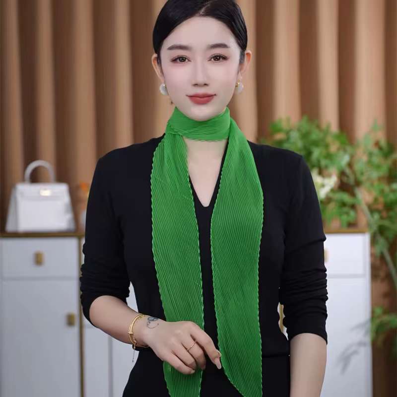 Écharpe plissée couleur bonbon pour femme Printemps-Été 2026