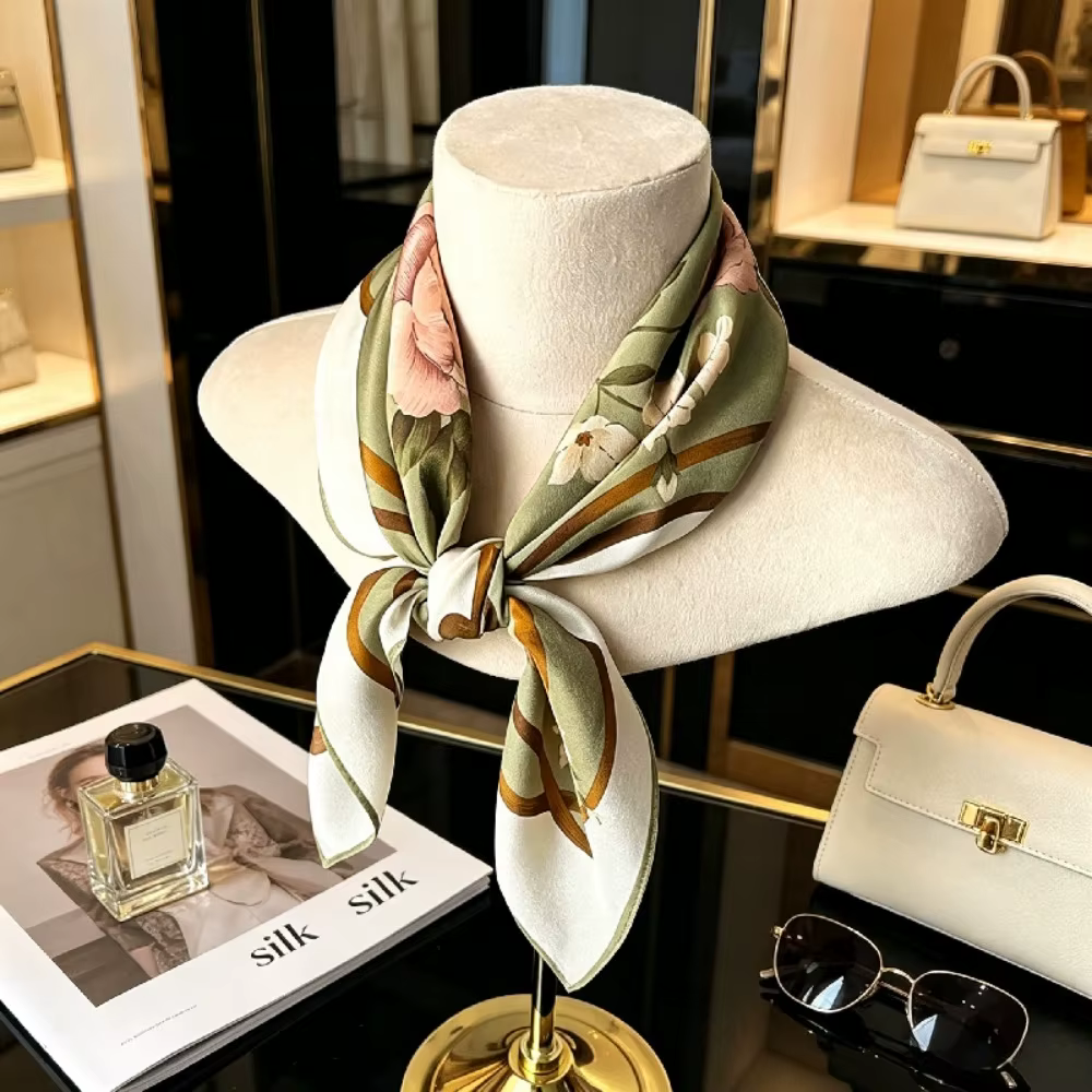Foulard carré 100% Soie de Mûrier Imprimé