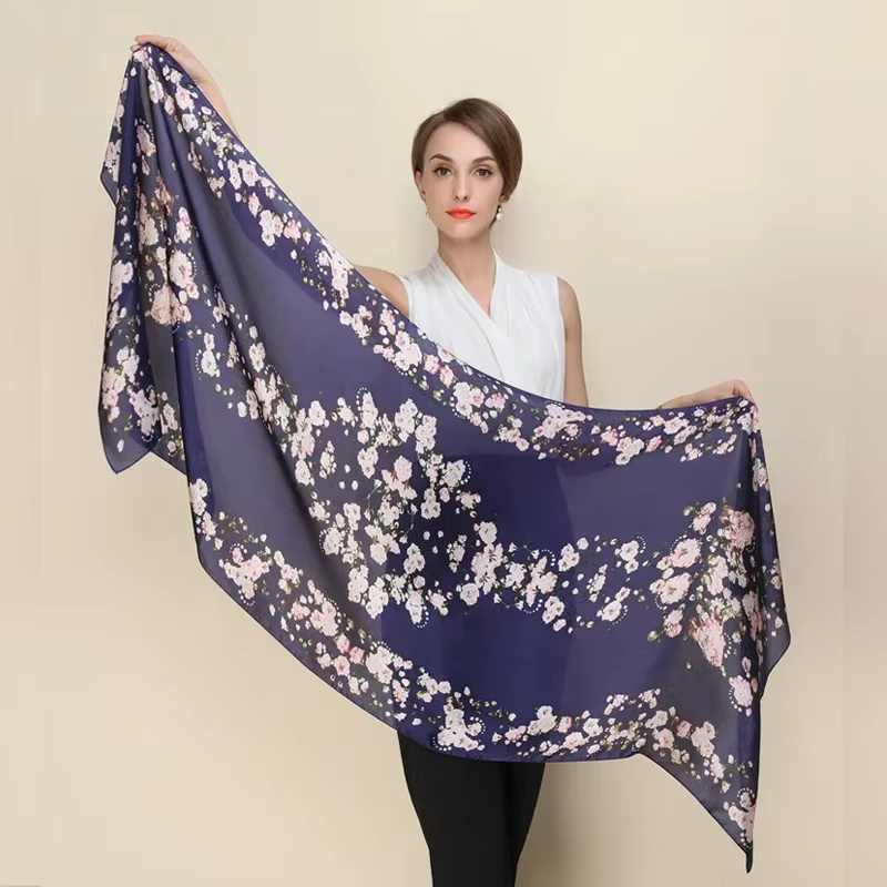 Écharpe Georgette en soie 100% naturelle pour femmes