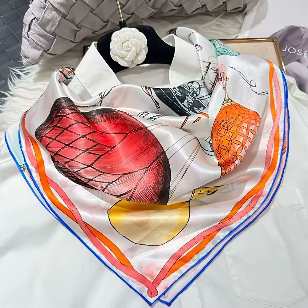 Nouveau printemps 100% foulards carrés en soie de mûrier